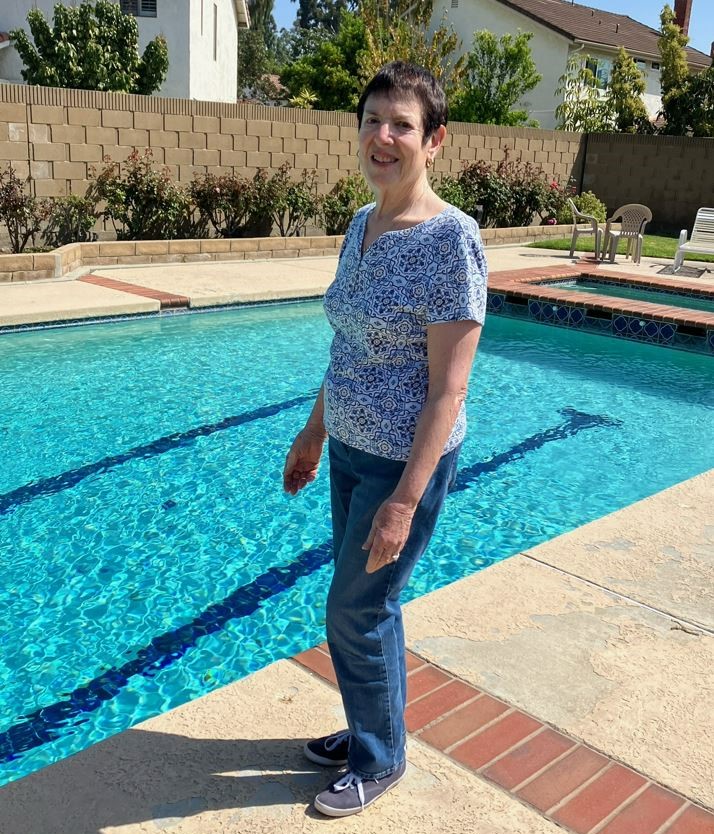 Celia Spitzer by the pool