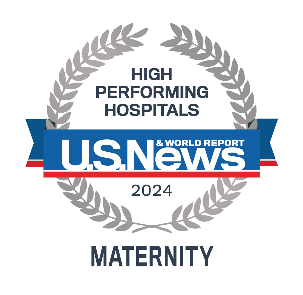 High Performing hospital 2024 US News Maternity badge